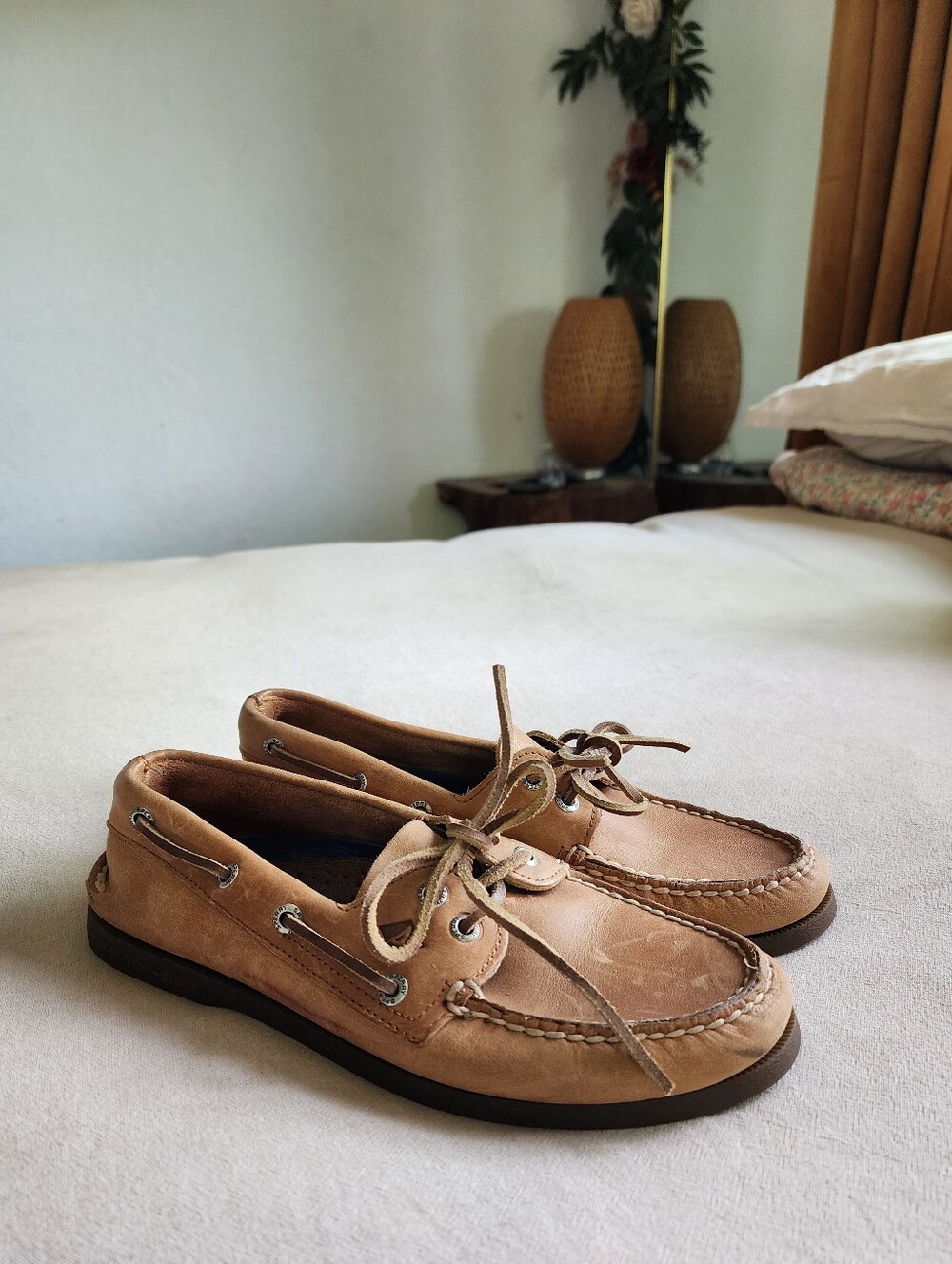 Men's Sperry Leather Classic Boat Shoes in Tan